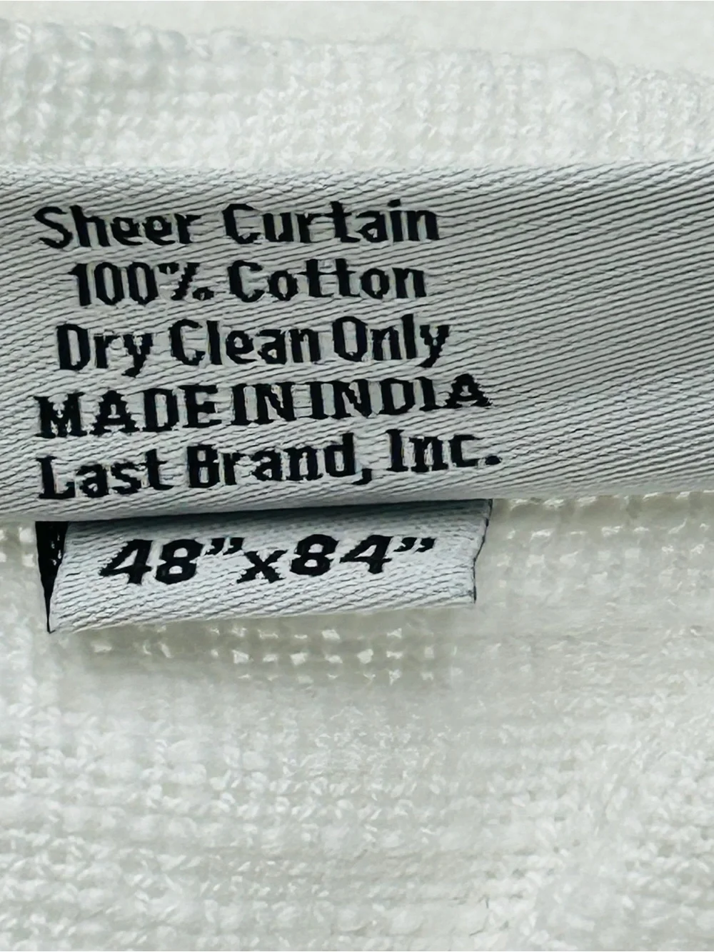 QUINCE Set Of 2 48x84 Cotton Sheer Curtains White 0522